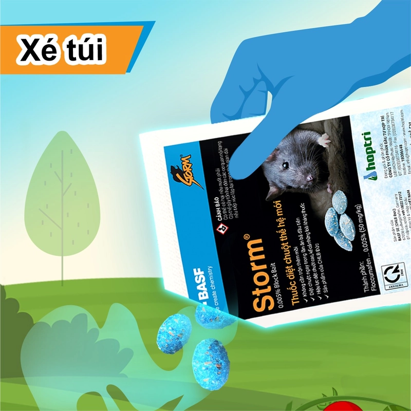 Thuốc diệt chuột Storm 0.005% dạng viên tiện lợi sử dụng trong nhà