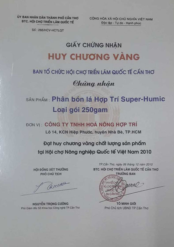 ChungNhan2010 HopTriSuperHumic